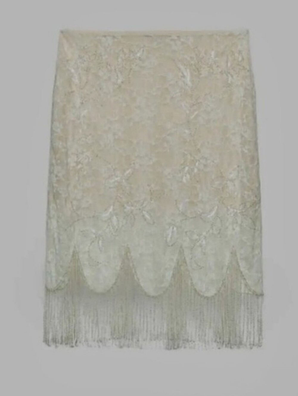 ZARA VIRAL midi fringe skirt with beaded detail Size M - Picture 9 of 14